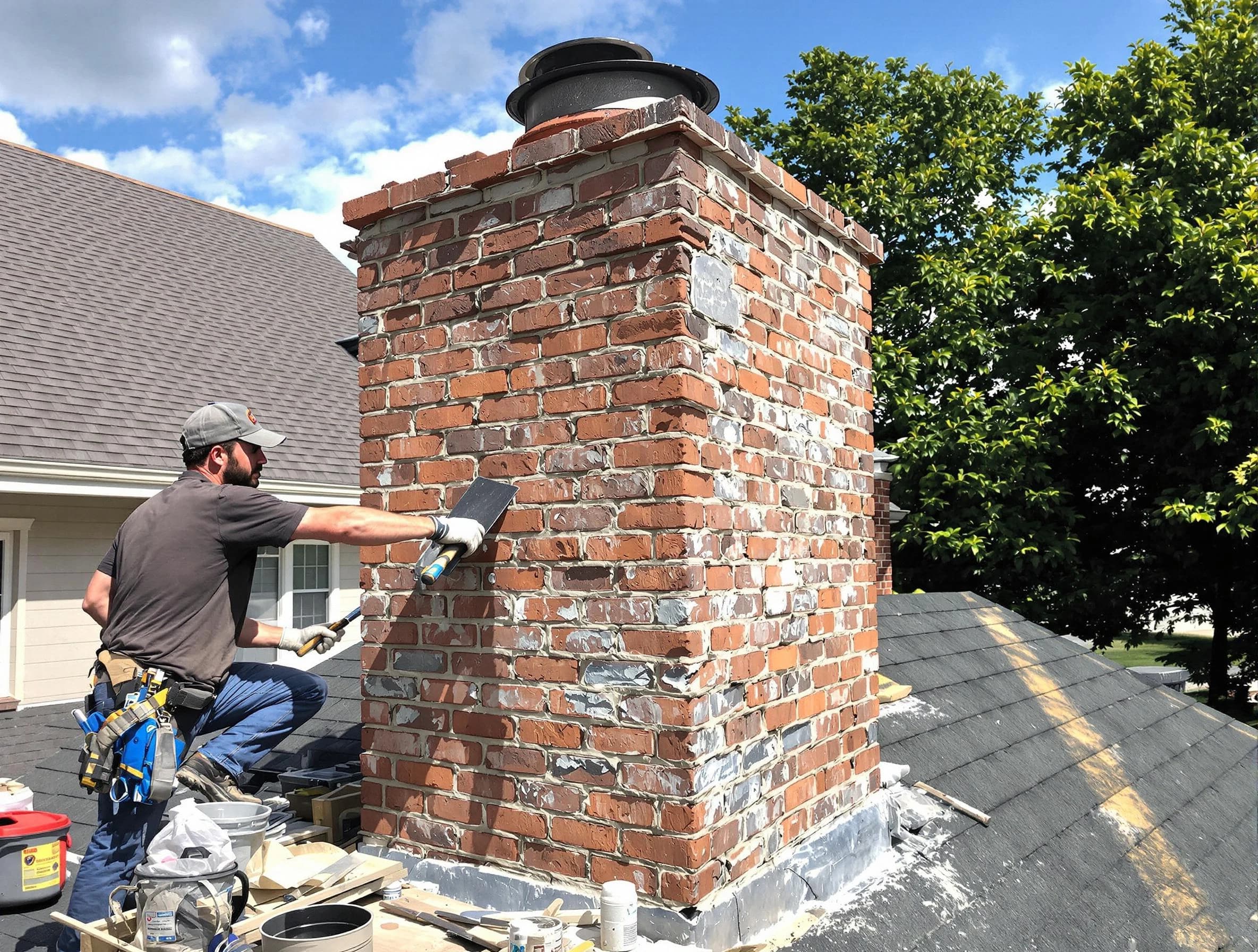 Completed chimney rebuild by Englewood Chimney Sweep in Englewood, NJ