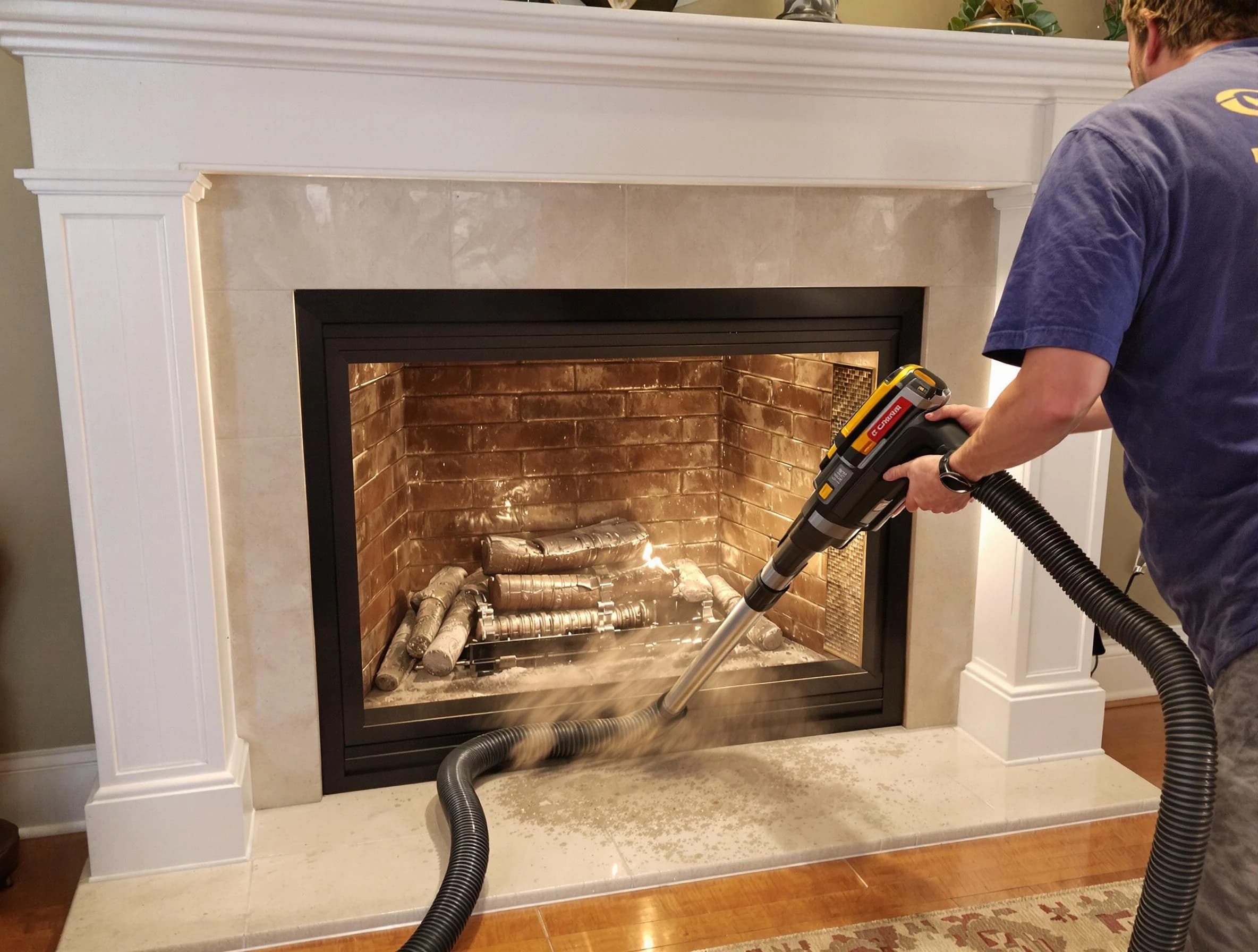 Fireplace cleaning performed by Englewood Chimney Sweep in Englewood, NJ