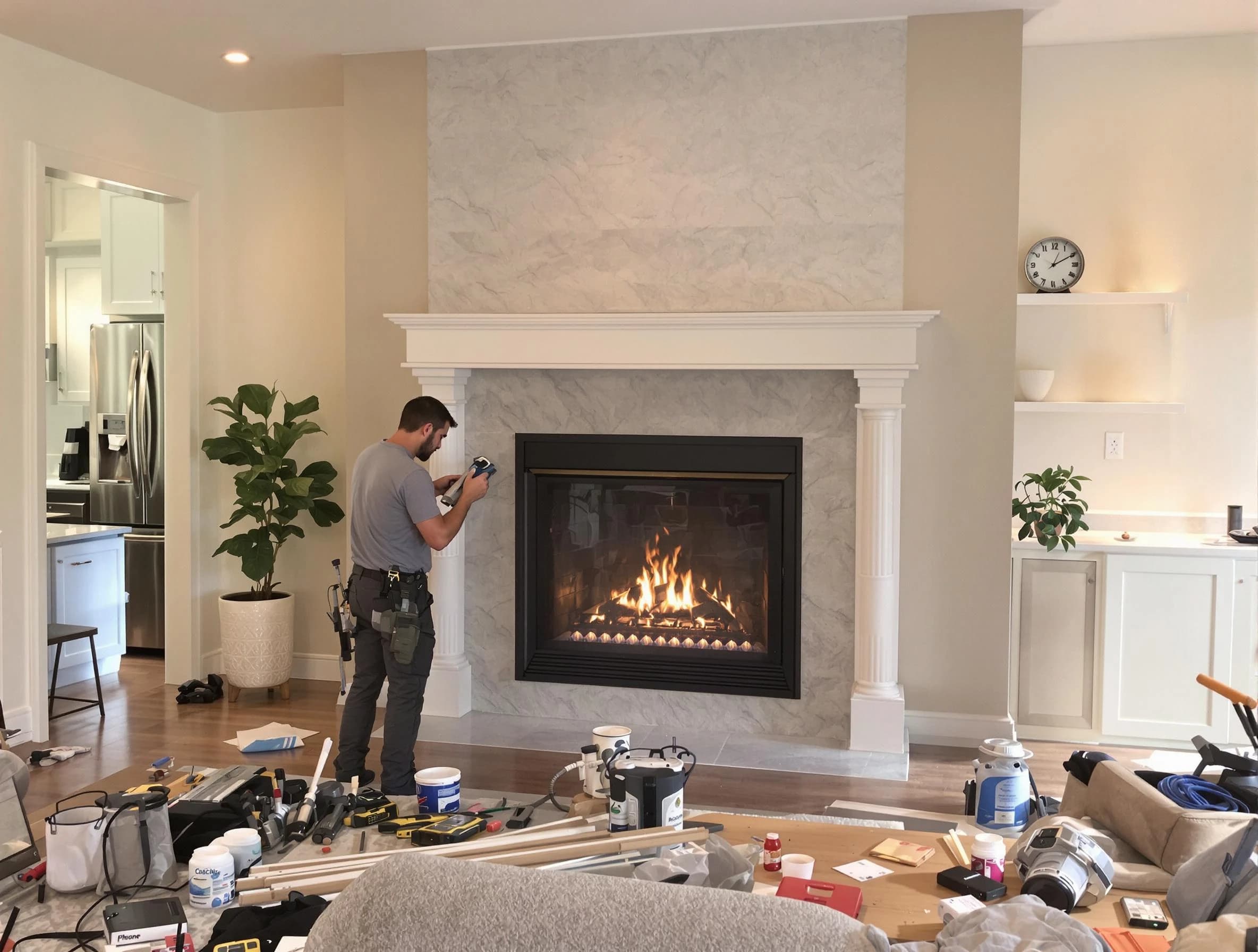 Newly installed fireplace by Englewood Chimney Sweep in Englewood, NJ