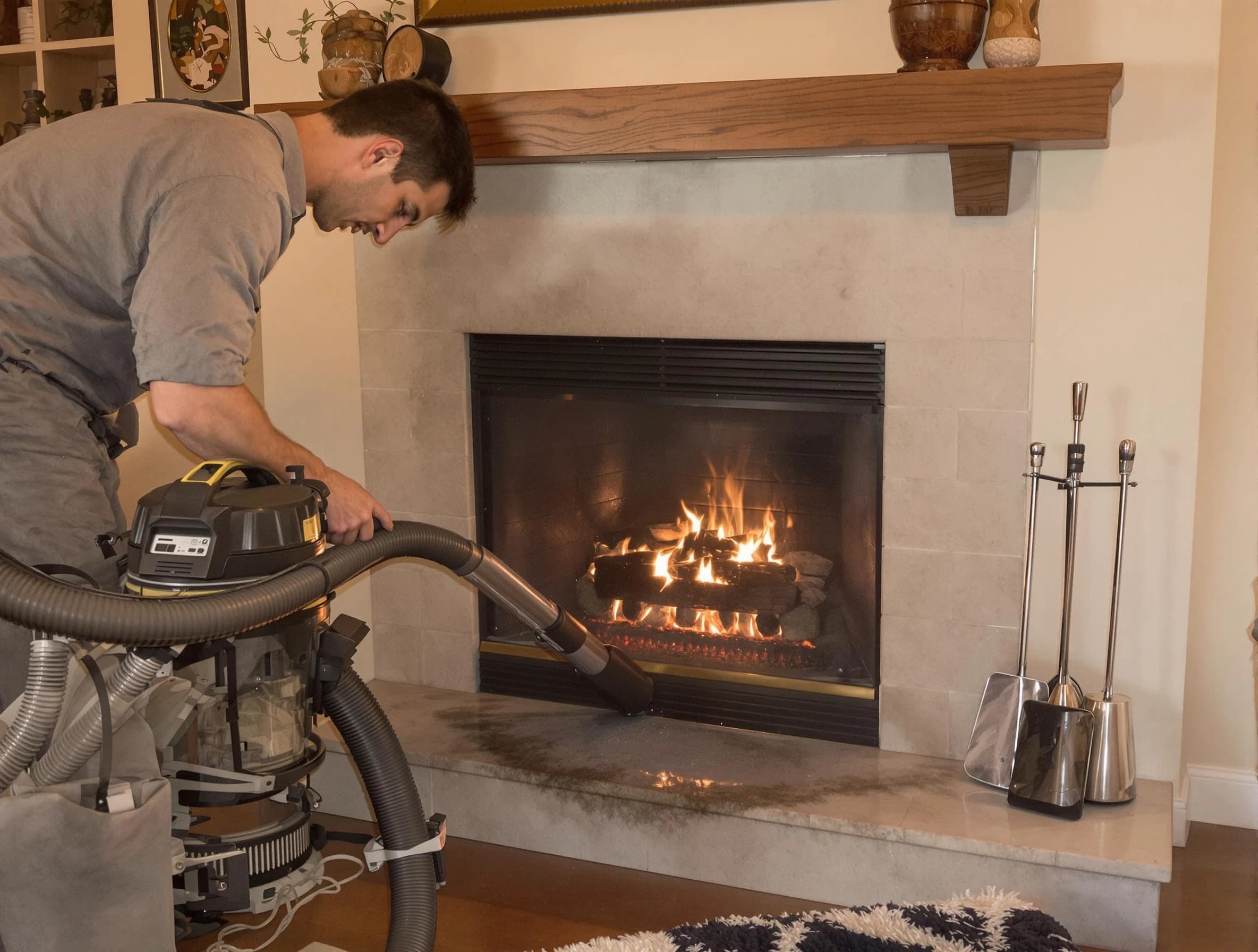 Routine fireplace upkeep by Englewood Chimney Sweep in Englewood, NJ
