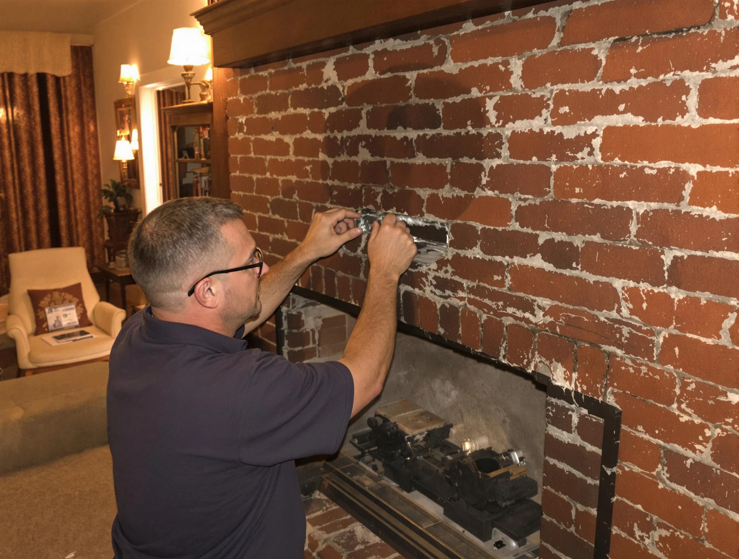 Englewood Chimney Sweep expert fixing a fireplace in Englewood, NJ