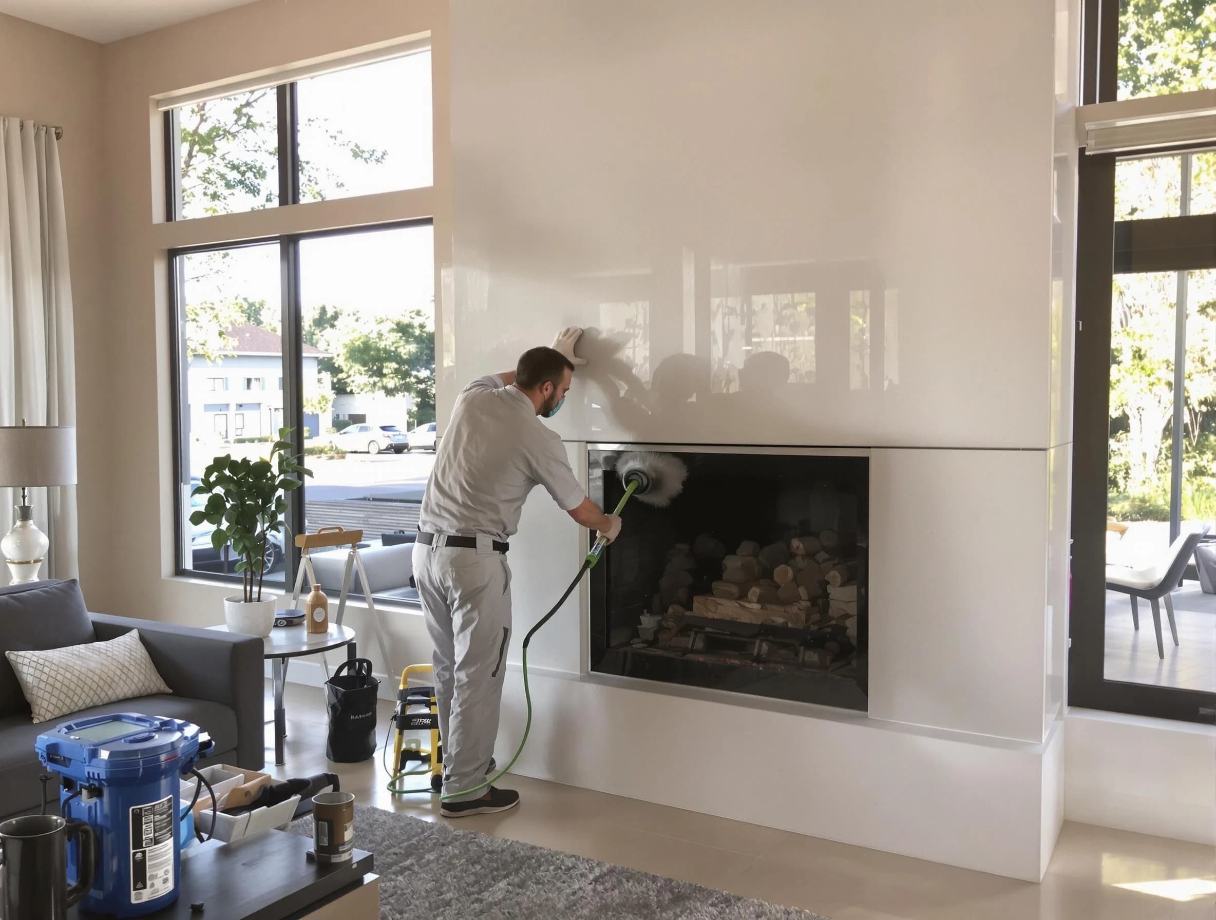 Englewood Chimney Sweep performing thorough soot removal in Englewood, NJ