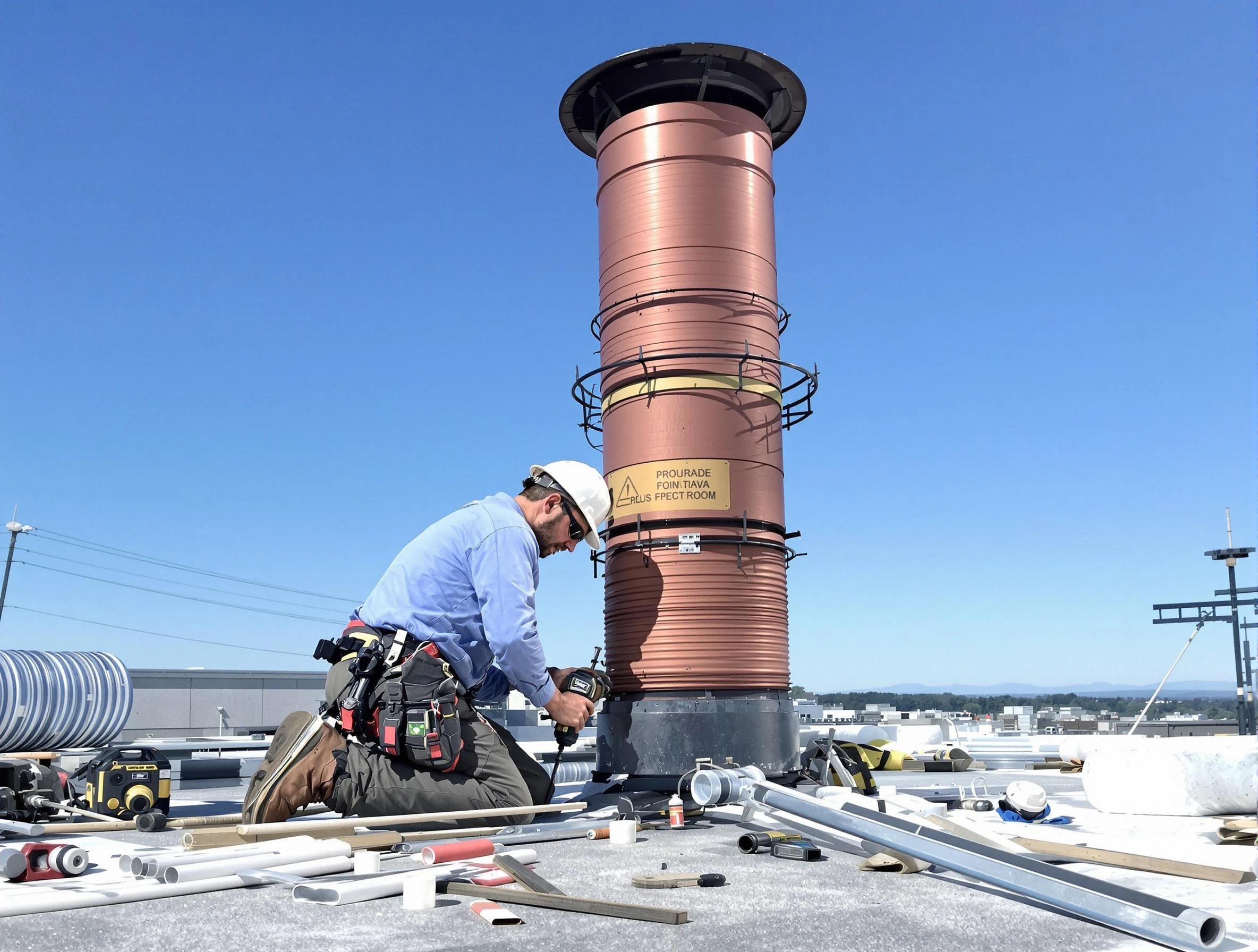 Installed chimney liner by Englewood Chimney Sweep in Englewood, NJ