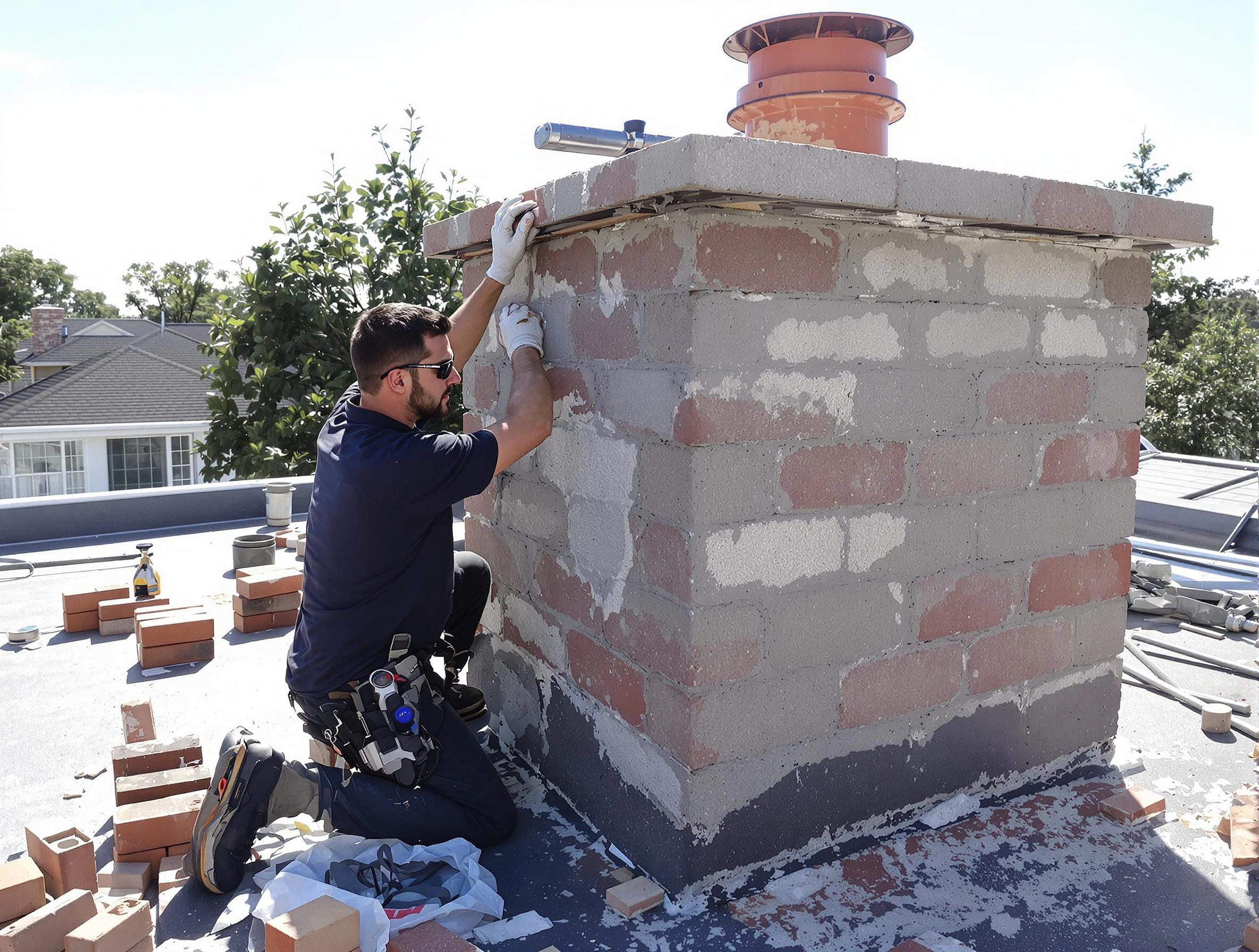 Advanced chimney repair process by Englewood Chimney Sweep in Englewood, NJ