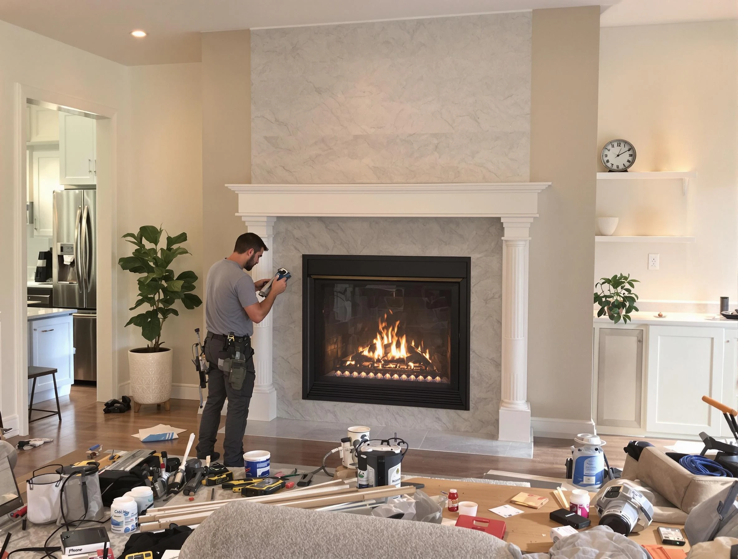Newly installed fireplace by Englewood Chimney Sweep in Englewood, NJ